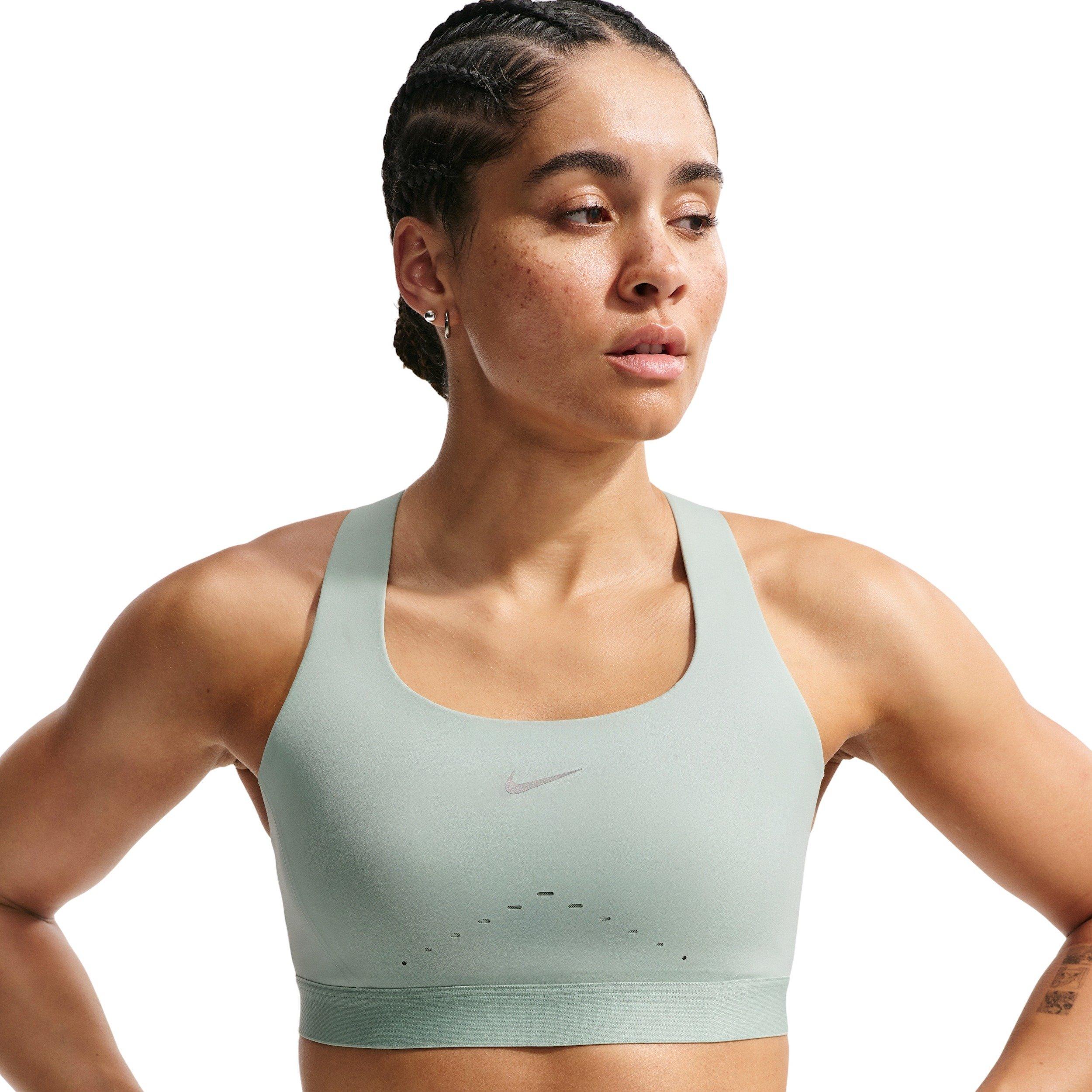Nike Women's Swift High-Support Lightly Lined Sports Bra - Light Green/Silver - LIGHT GREEN/SILVER